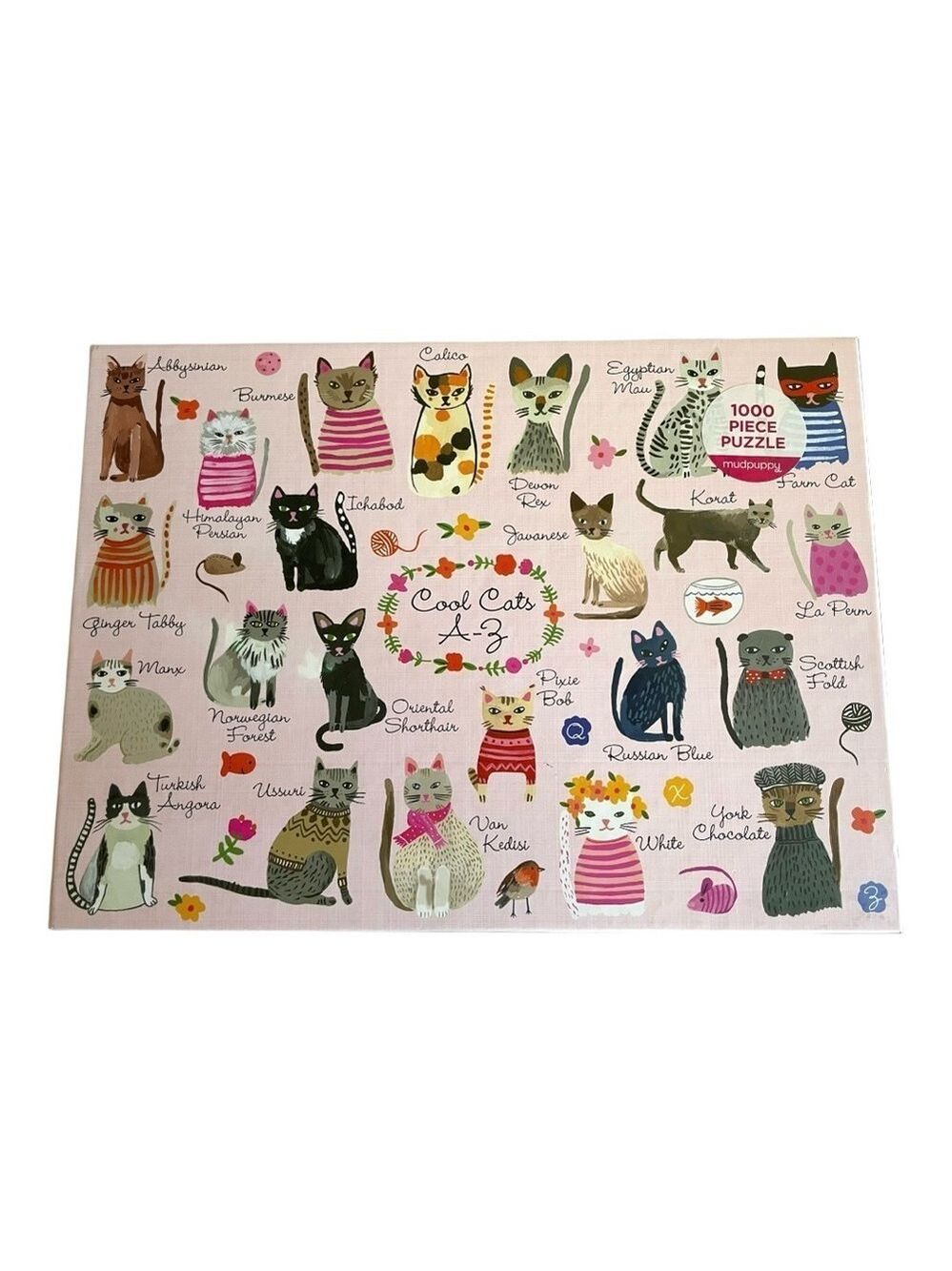 Mudpuppy Puzzle, "Cool Cats A - Z", 1000 Pieces, Cat Identification.